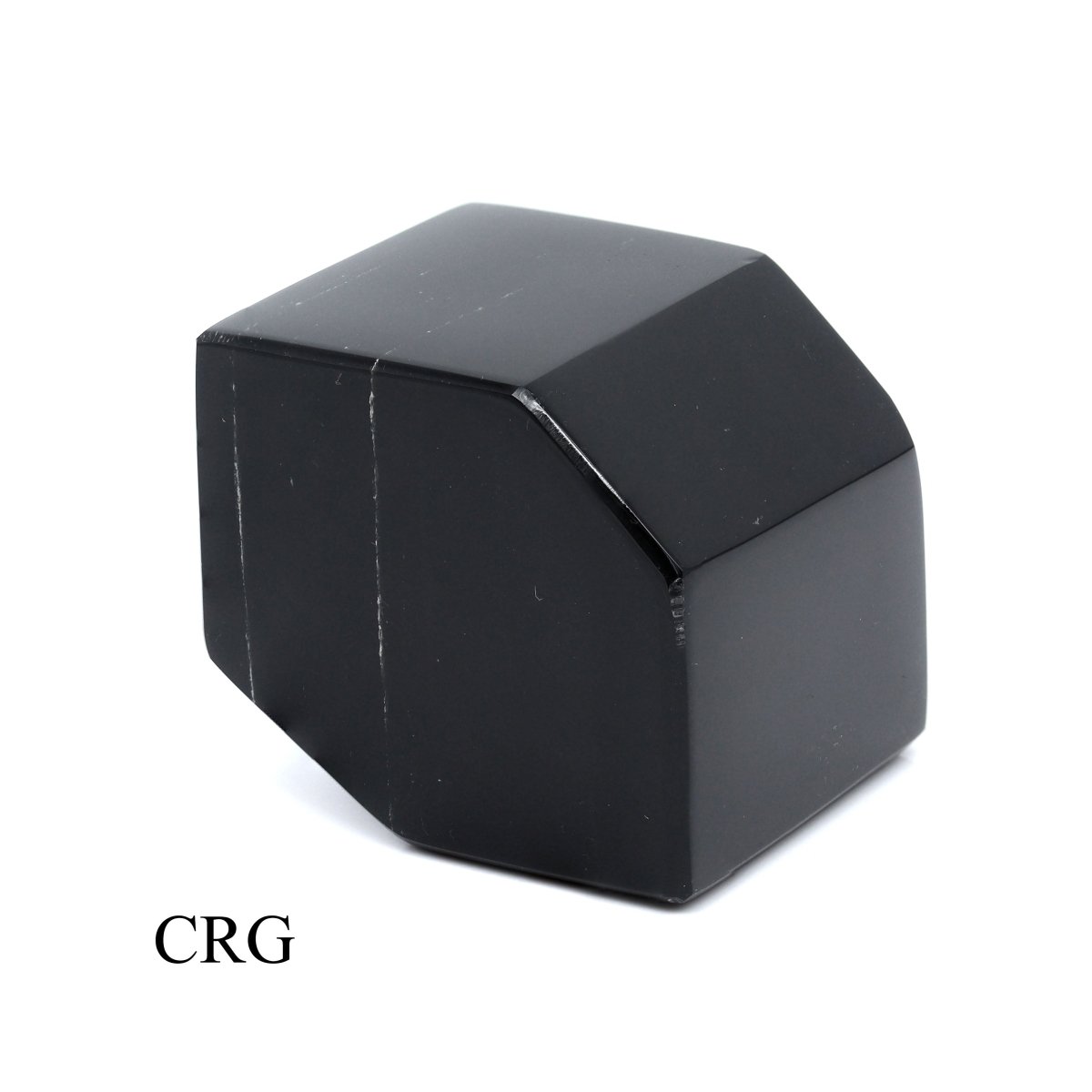Black Obsidian Geometric Figure 8 faces / 40 MM AVG
