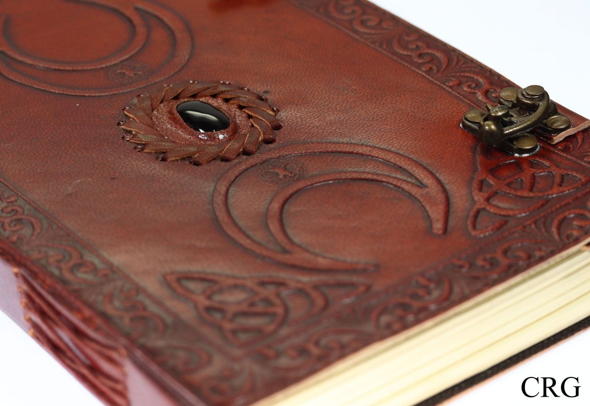 Black Tourmaline Leather Notebook - 9.8" x 7"