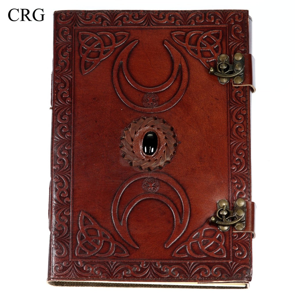 Black Tourmaline Leather Notebook - 9.8" x 7"