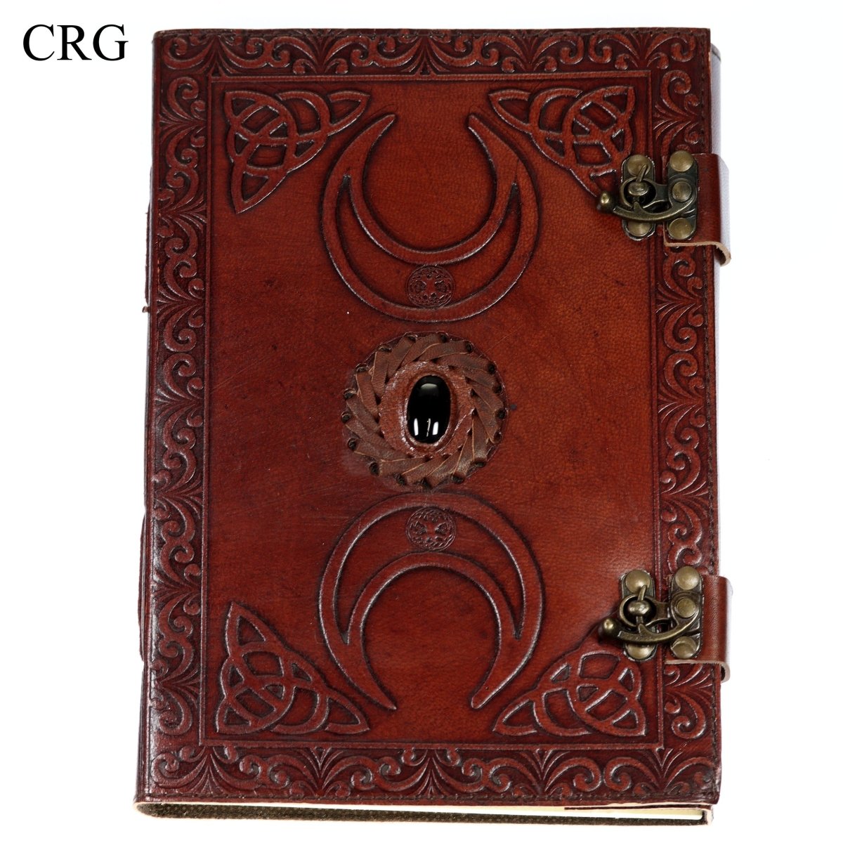 Black Tourmaline Leather Notebook - 9.8" x 7"