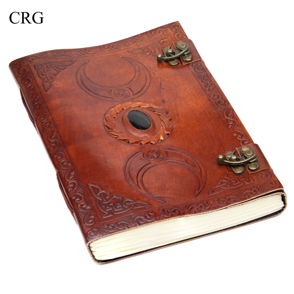 Black Tourmaline Leather Notebook - 9.8" x 7"