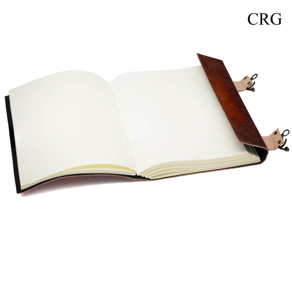 Black Tourmaline Leather Notebook - 9.8" x 7"
