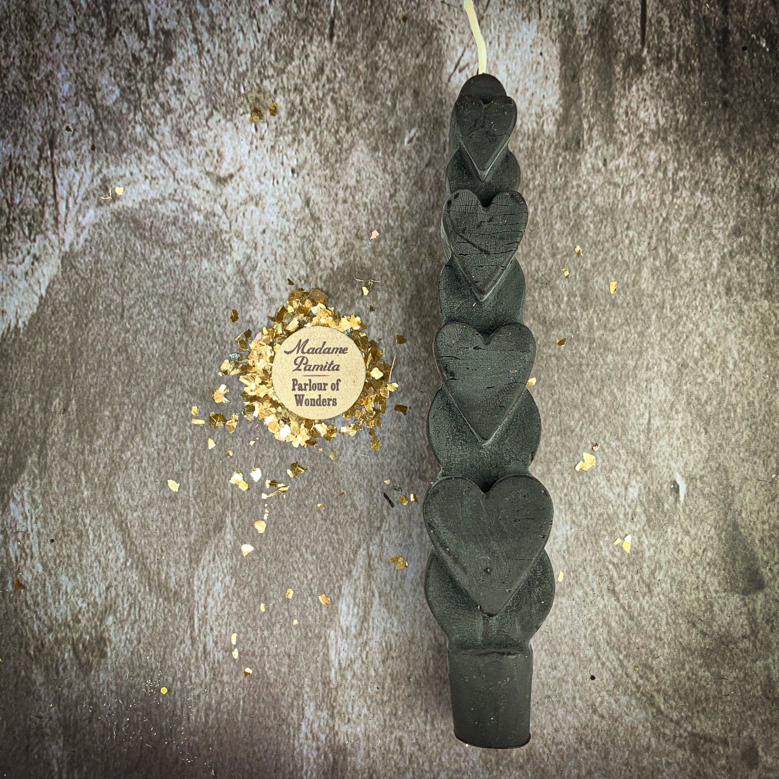 Beeswax Love Spell Heart Taper Candle - Romance & Attraction Magic