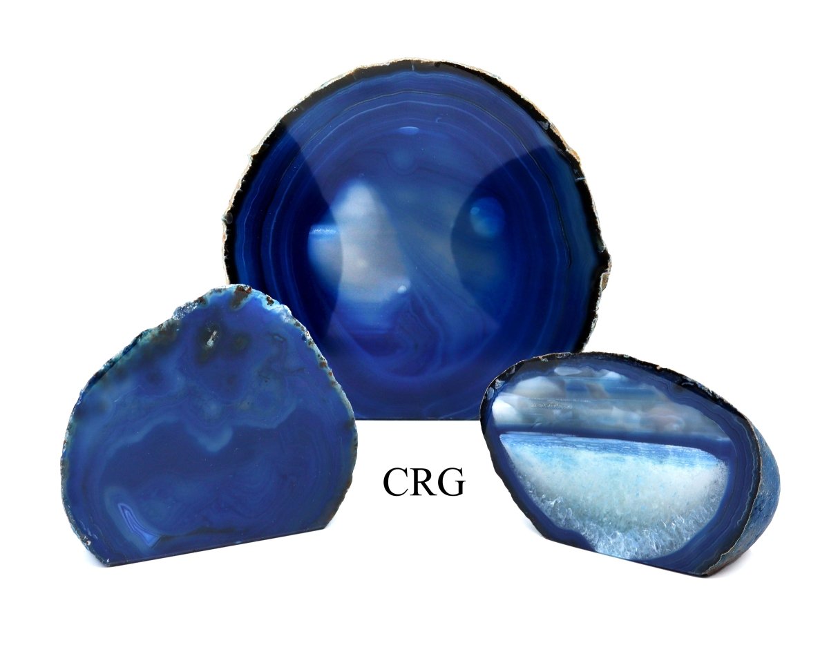 Blue Agate Geode End with Cut Base 4-5" avg Qty- 1