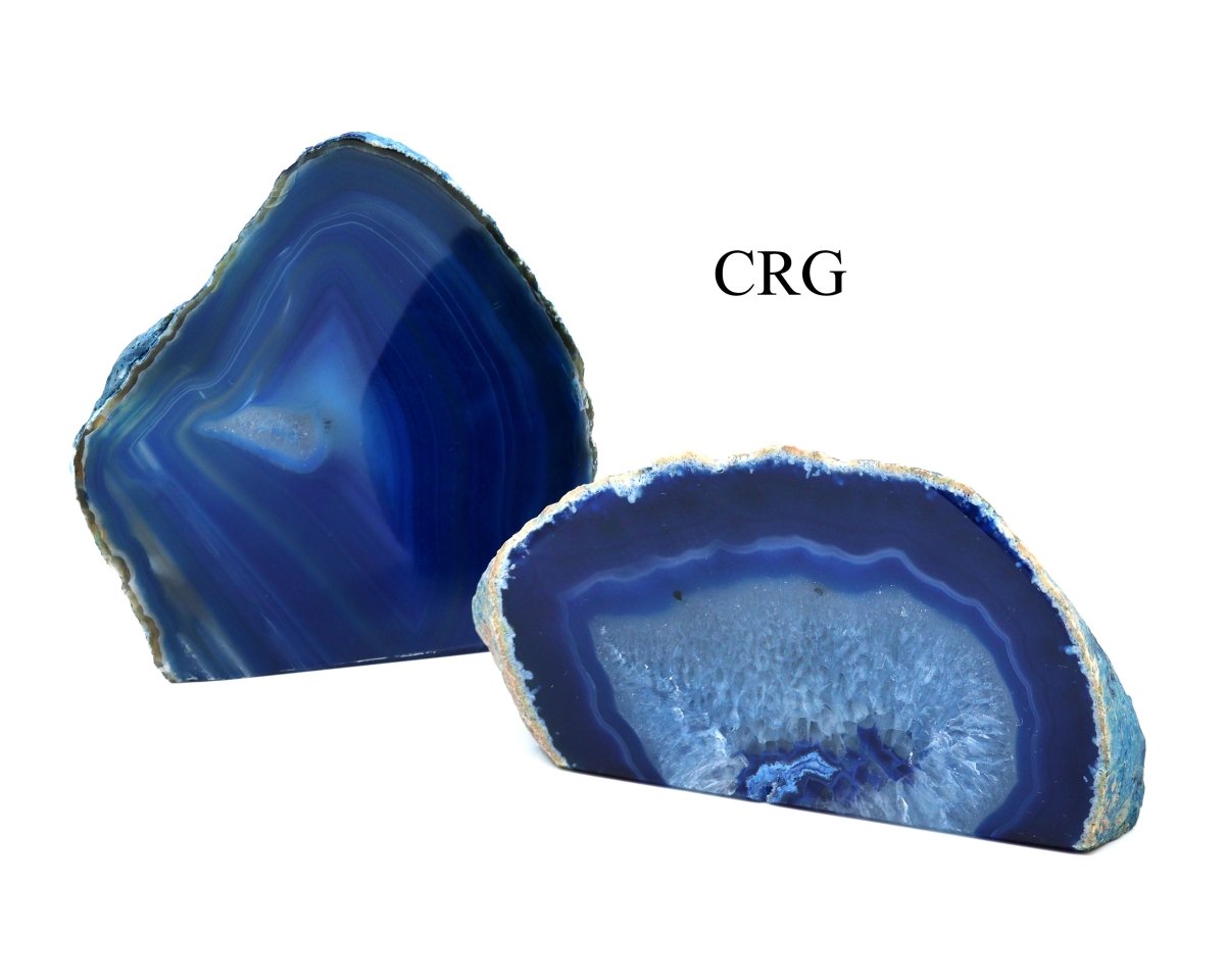 Blue Agate Geode End with Cut Base 4-5" avg Qty- 1