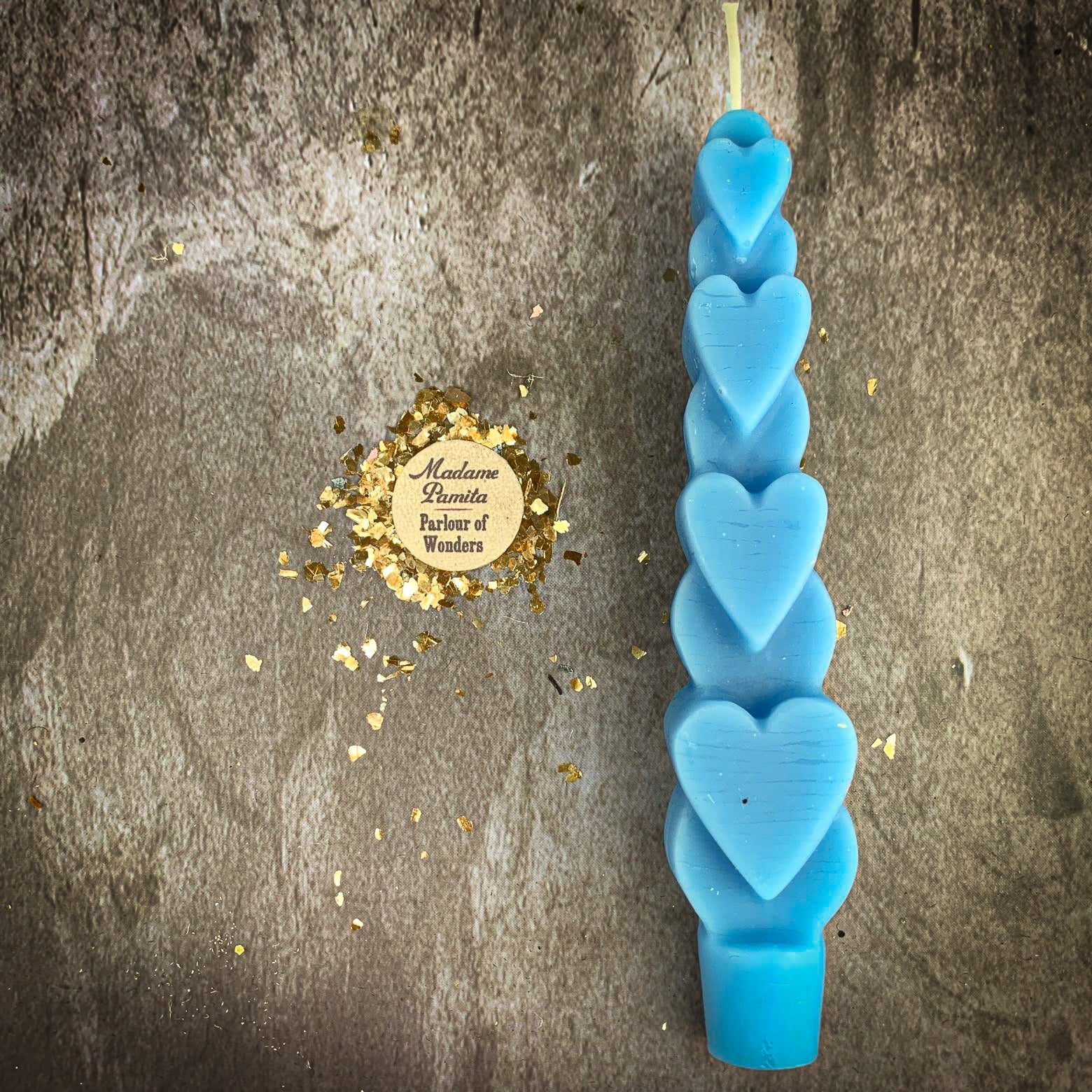 Beeswax Love Spell Heart Taper Candle - Romance & Attraction Magic
