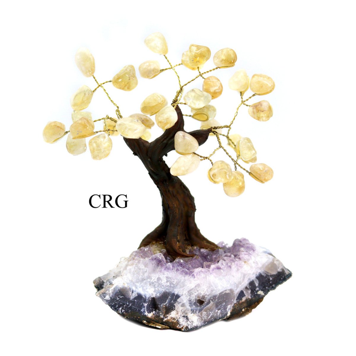 Brazilian Citrine Bonsai Tree with Crystal Base / SIZE #2 (6.5"-7.5" AVG)