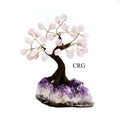Brazilian Rose Quartz Bonsai Tree with Crystal Base / SIZE #3 (7.5"-8" AVG)