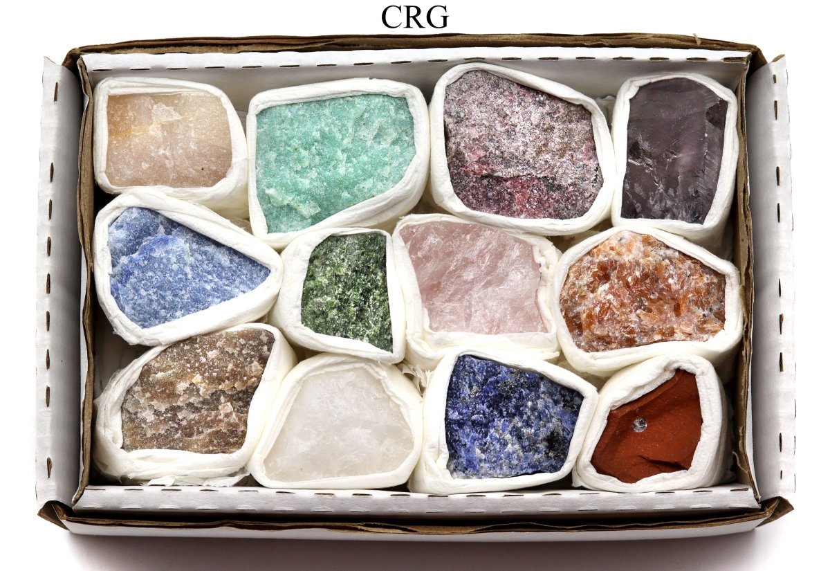 Brazilian Rough Mixed Minerals / 12 PC. FLAT