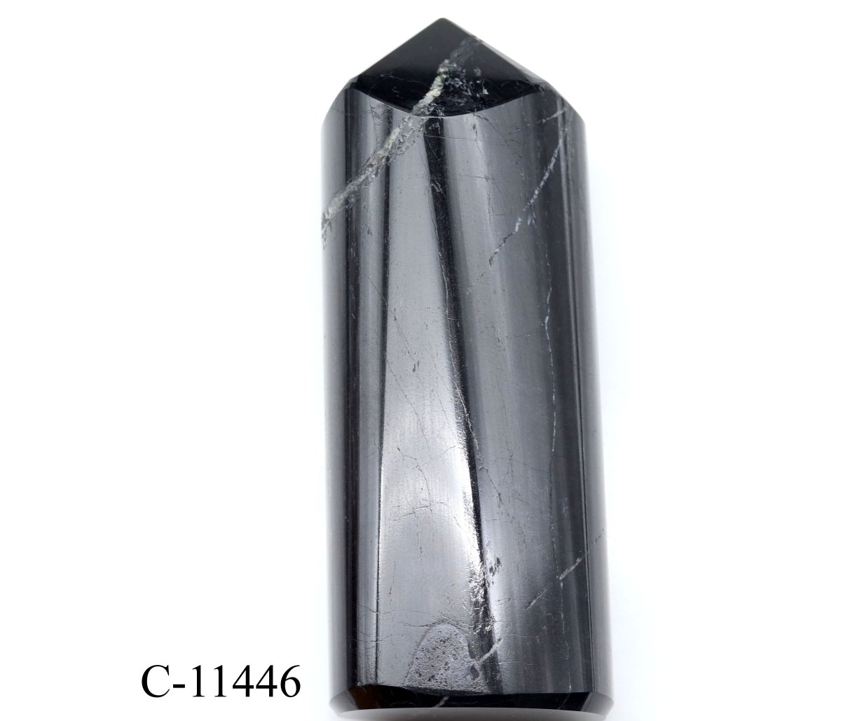 C-11446 Black Tourmaline Full Polished Tower 9.7oz.