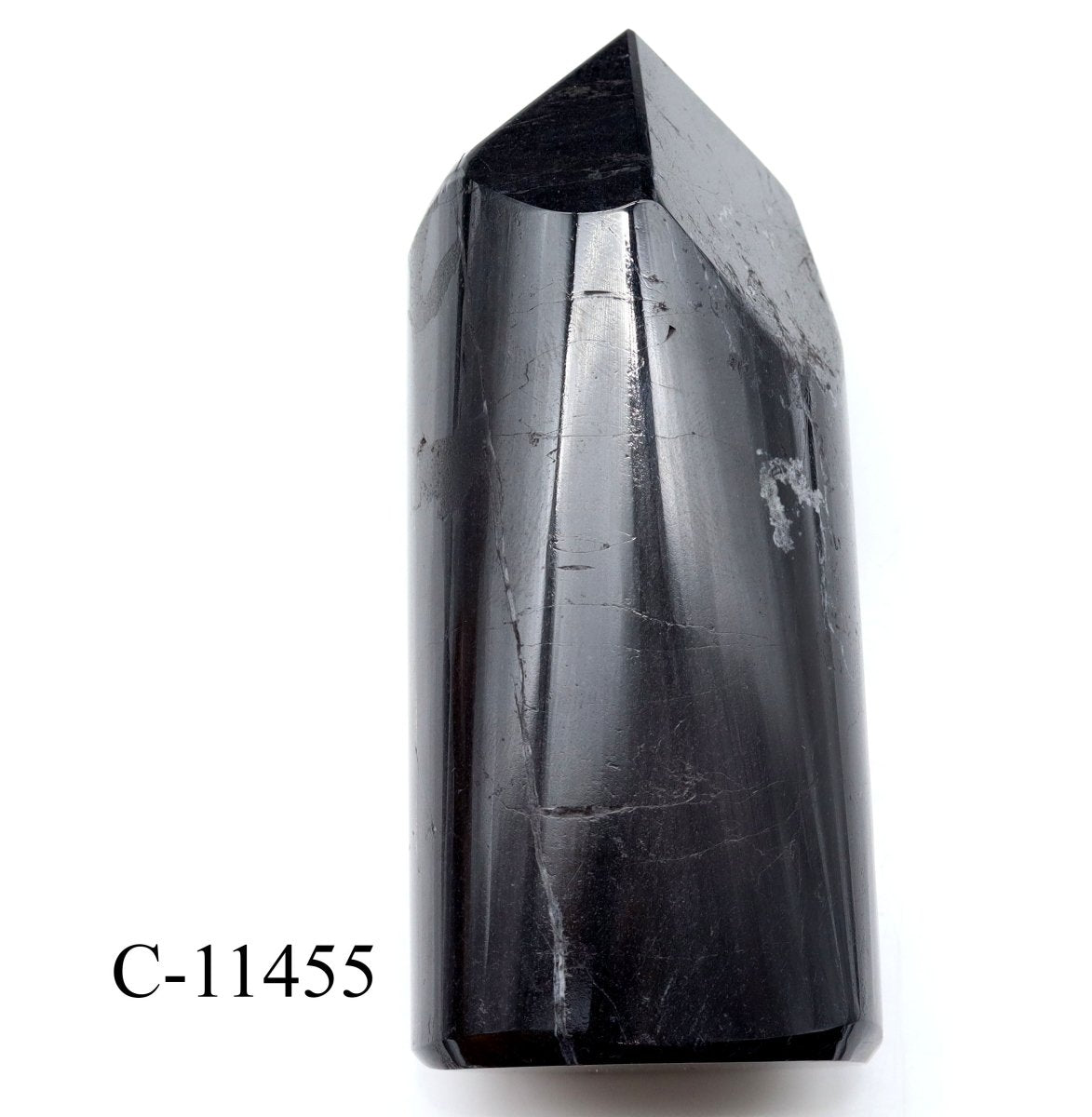 C-11455 Black Tourmaline Full Polished Tower 8.5oz.