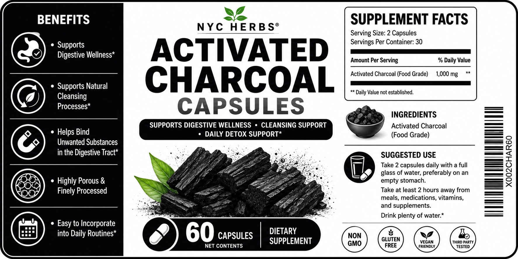 Activated Charcoal | Detox, Gas Relief & Internal Cleansing