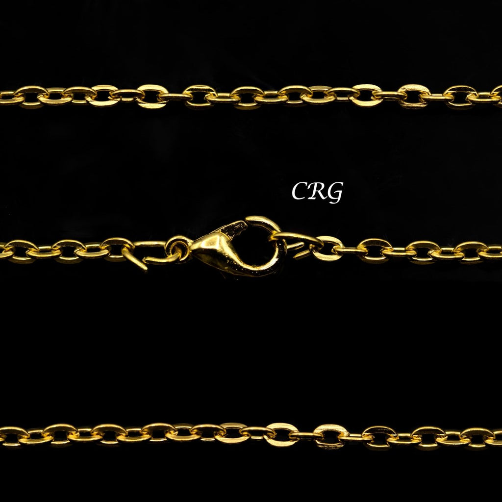 36" Gold Link 2.5mm Necklace Chain with Lobster Clasp