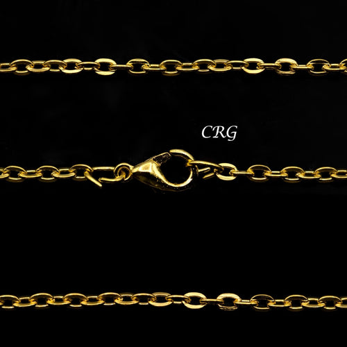 36" Gold Link 2.5mm Necklace Chain with Lobster Clasp