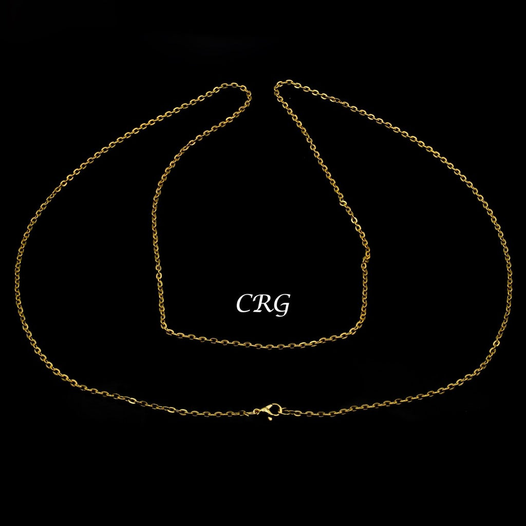 36" Gold Link 2.5mm Necklace Chain with Lobster Clasp