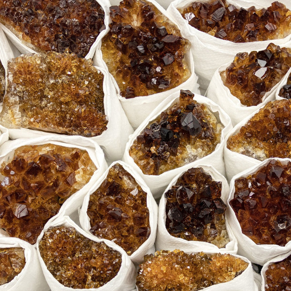 Citrine Druzy Flat / 1"-2.5" avg.