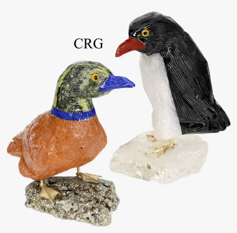 4 PIECE LOT - Peru Carved Bird on Base / 8CM Avg