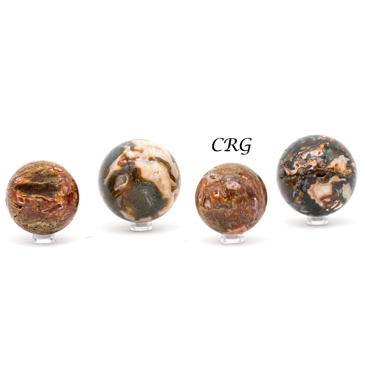 Red Moss Agate Spheres / 50-70mm AVG - 1 KILO LOT