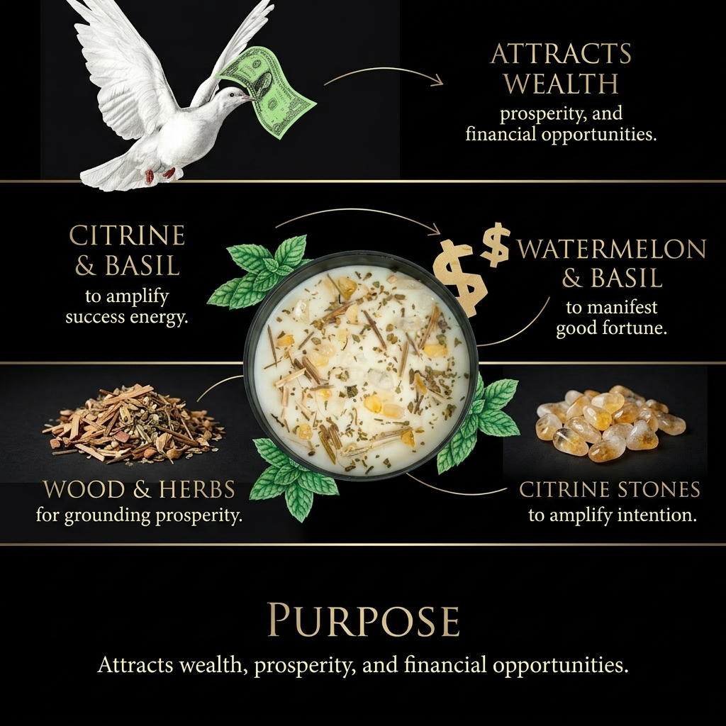 Money Drawing Prosperity Candle – 8‑oz Abundance Ritual Candle