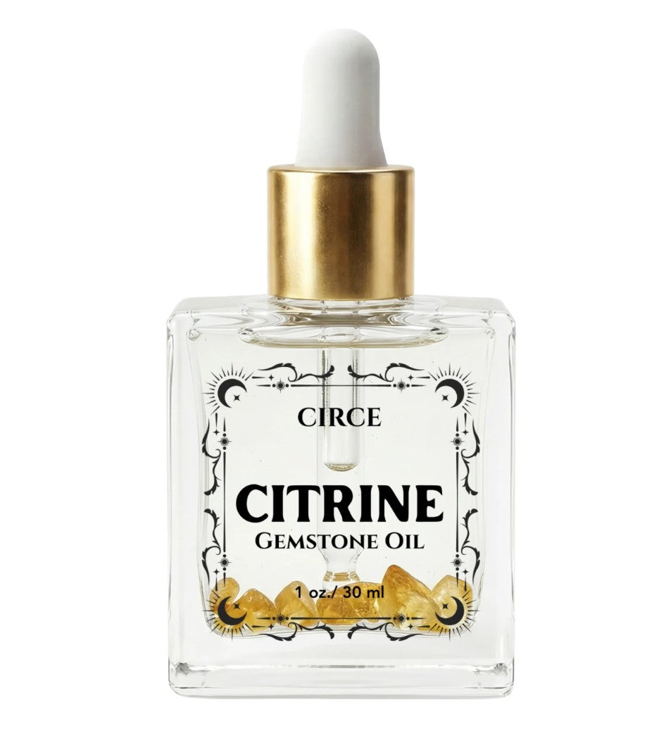 Citrine Gemstone Body Oil — Abundance & Prosperity Shimmer Oil with Patchouli & Pineapple