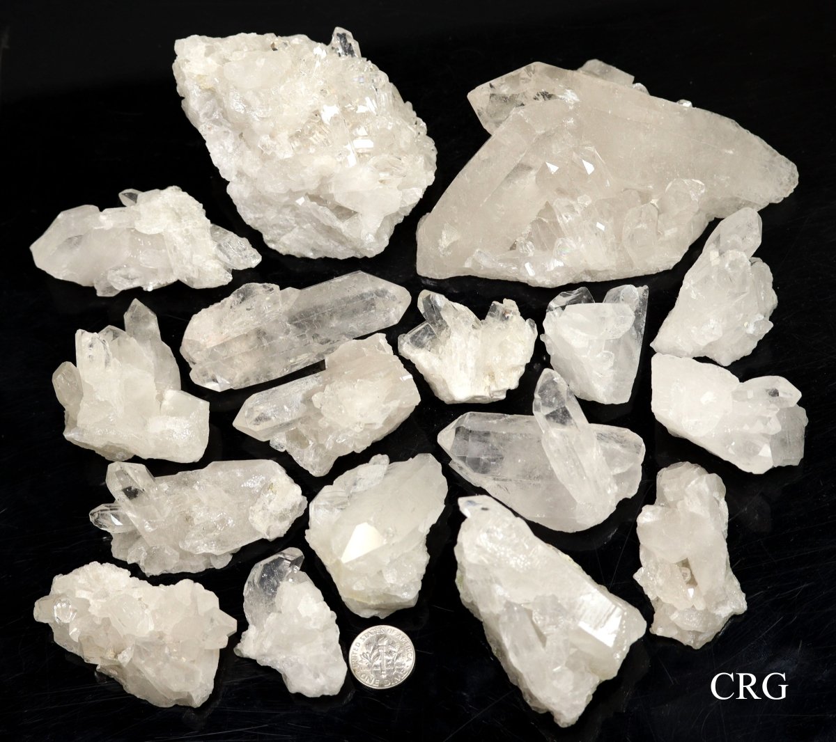 Clear Quartz Clusters from Brazil - Full Flat
