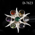 D-7623 - Multistone Sterling Silver Ring / SIZE 5