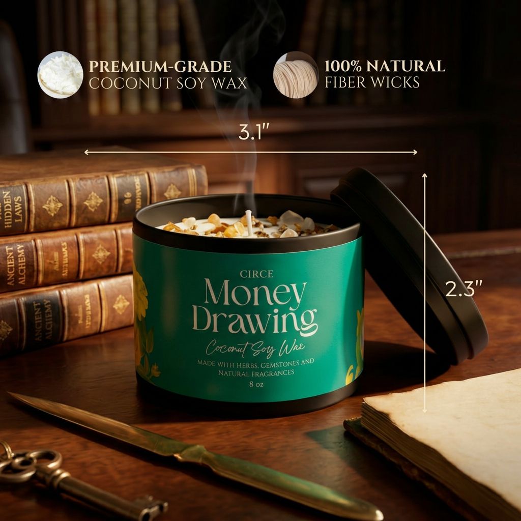 Money Drawing Prosperity Candle – 8‑oz Abundance Ritual Candle