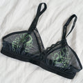 Obsidian Jade Snakes Sheer Mesh Adjustable Bralette