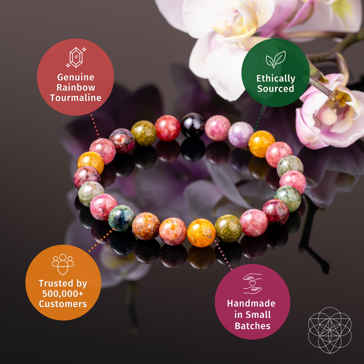 The Spiral Breaker - Rainbow Tourmaline Bracelet