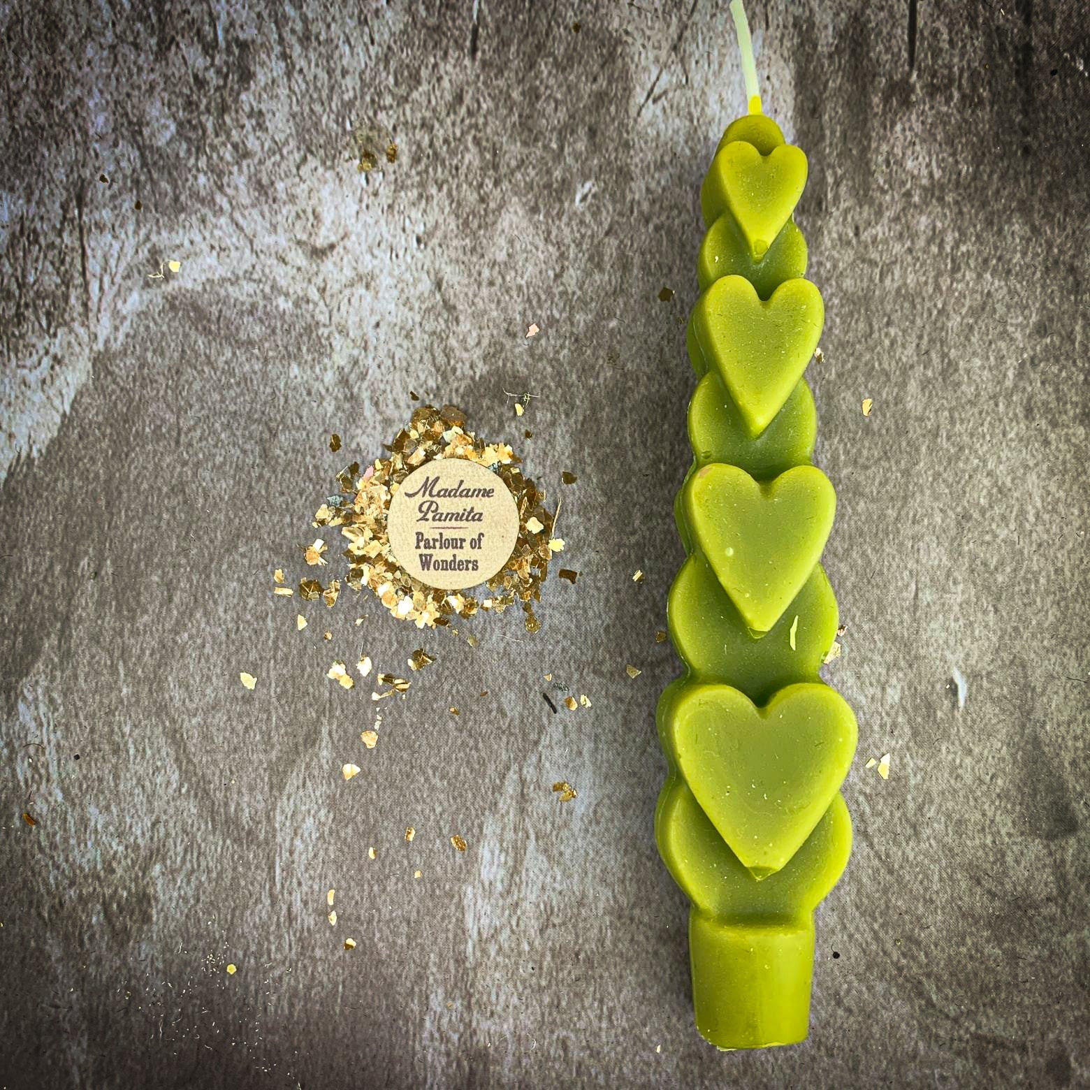 Beeswax Love Spell Heart Taper Candle - Romance & Attraction Magic