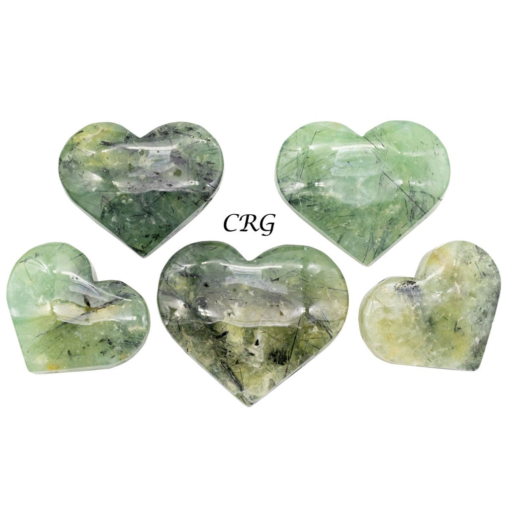 Polished Prehnite Hearts (2 to 3 Inches) (1 Pound)
