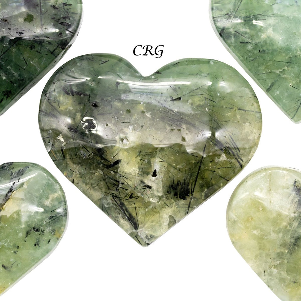 Polished Prehnite Hearts (2 to 3 Inches) (1 Pound)