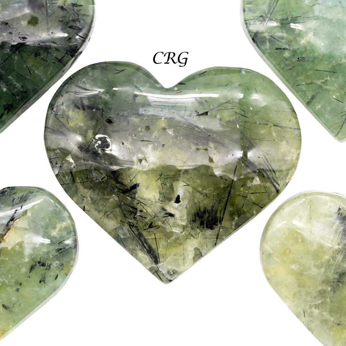 Polished Prehnite Hearts (2 to 3 Inches) (1 Pound)