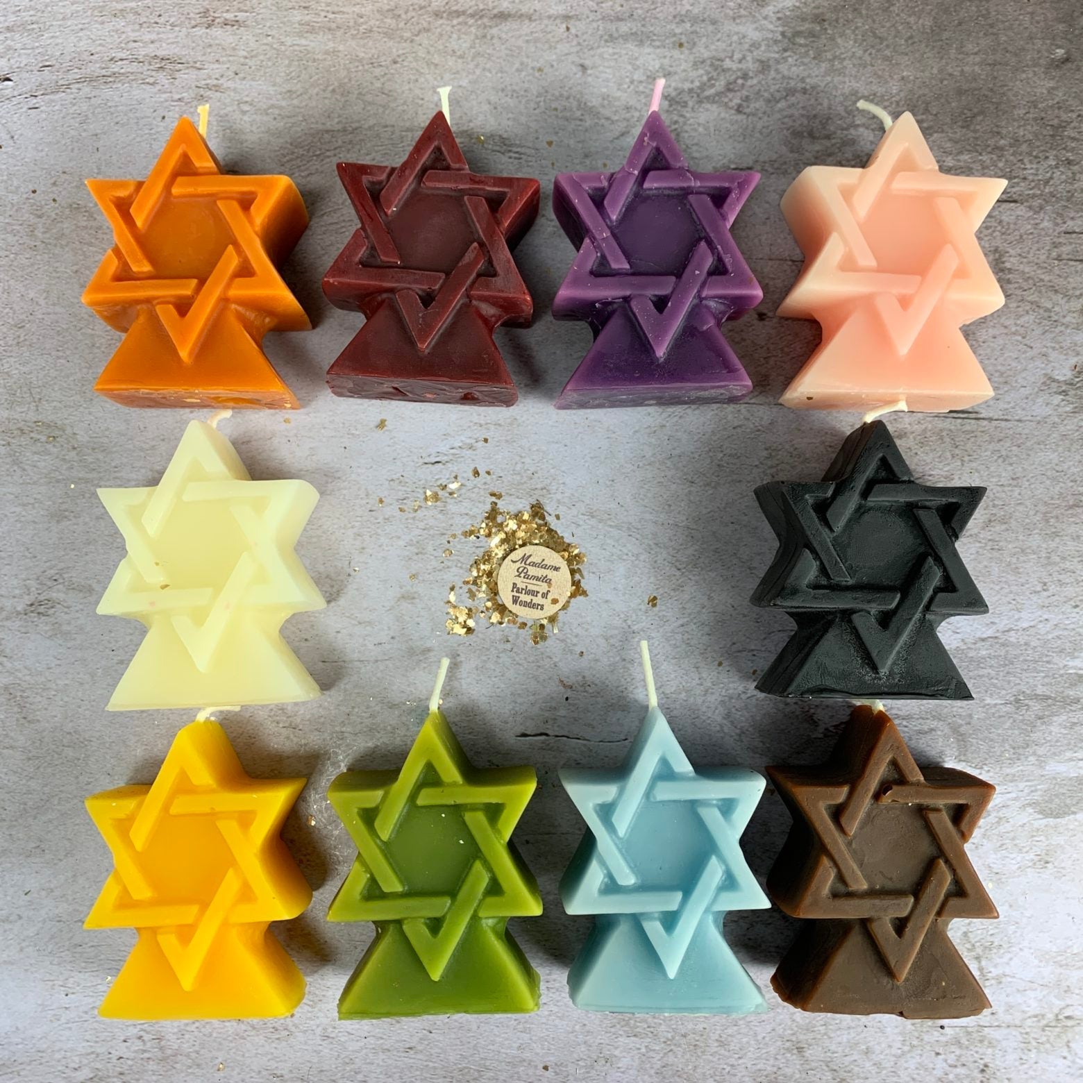 Beeswax Seal of Solomon Spell Candle - Protection & Divine Power