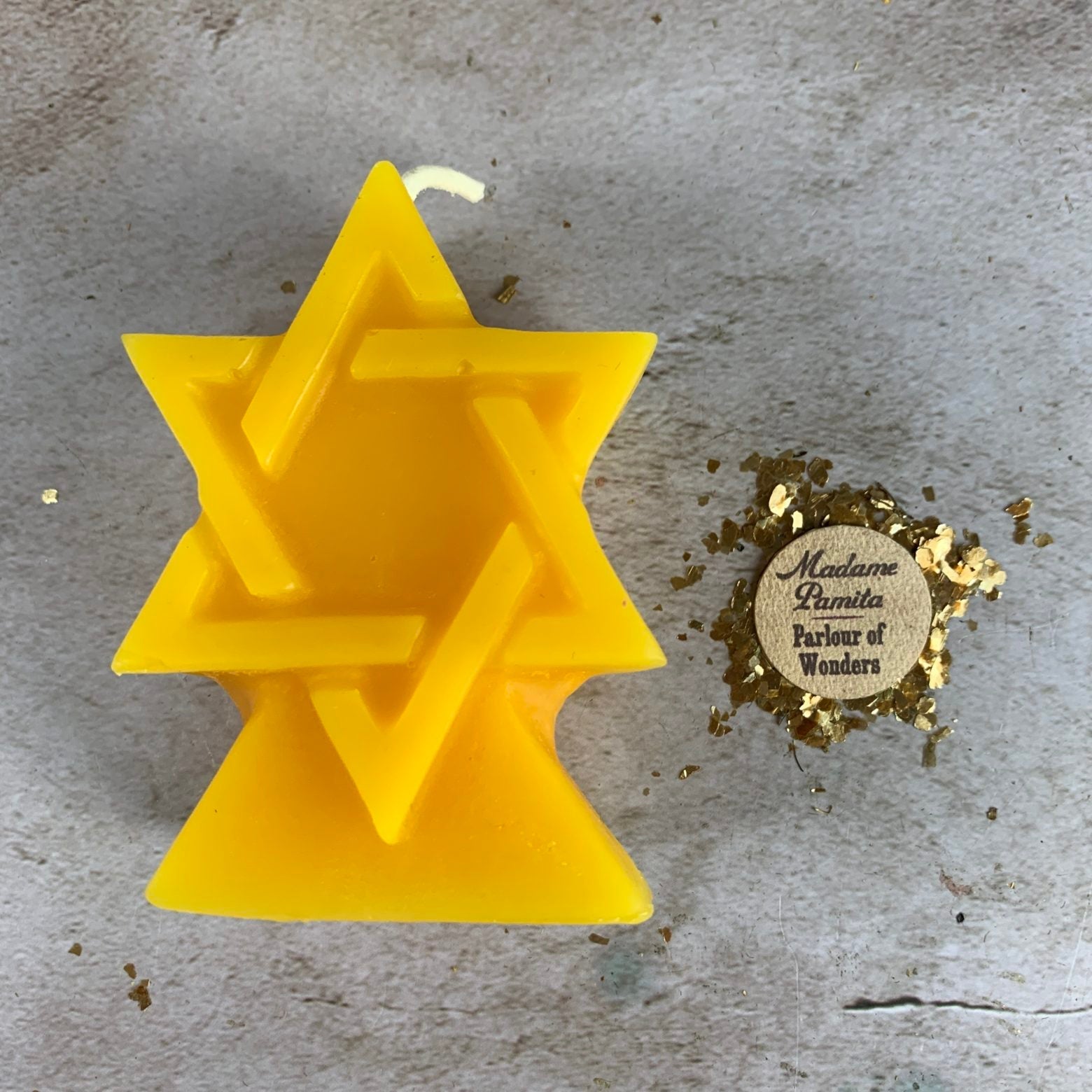 Beeswax Seal of Solomon Spell Candle - Protection & Divine Power