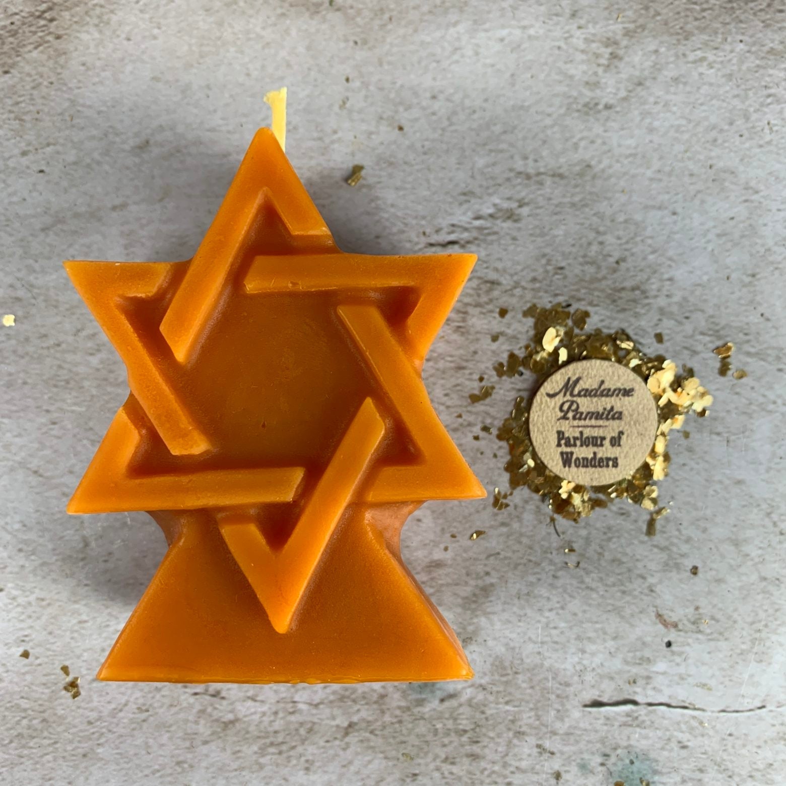 Beeswax Seal of Solomon Spell Candle - Protection & Divine Power