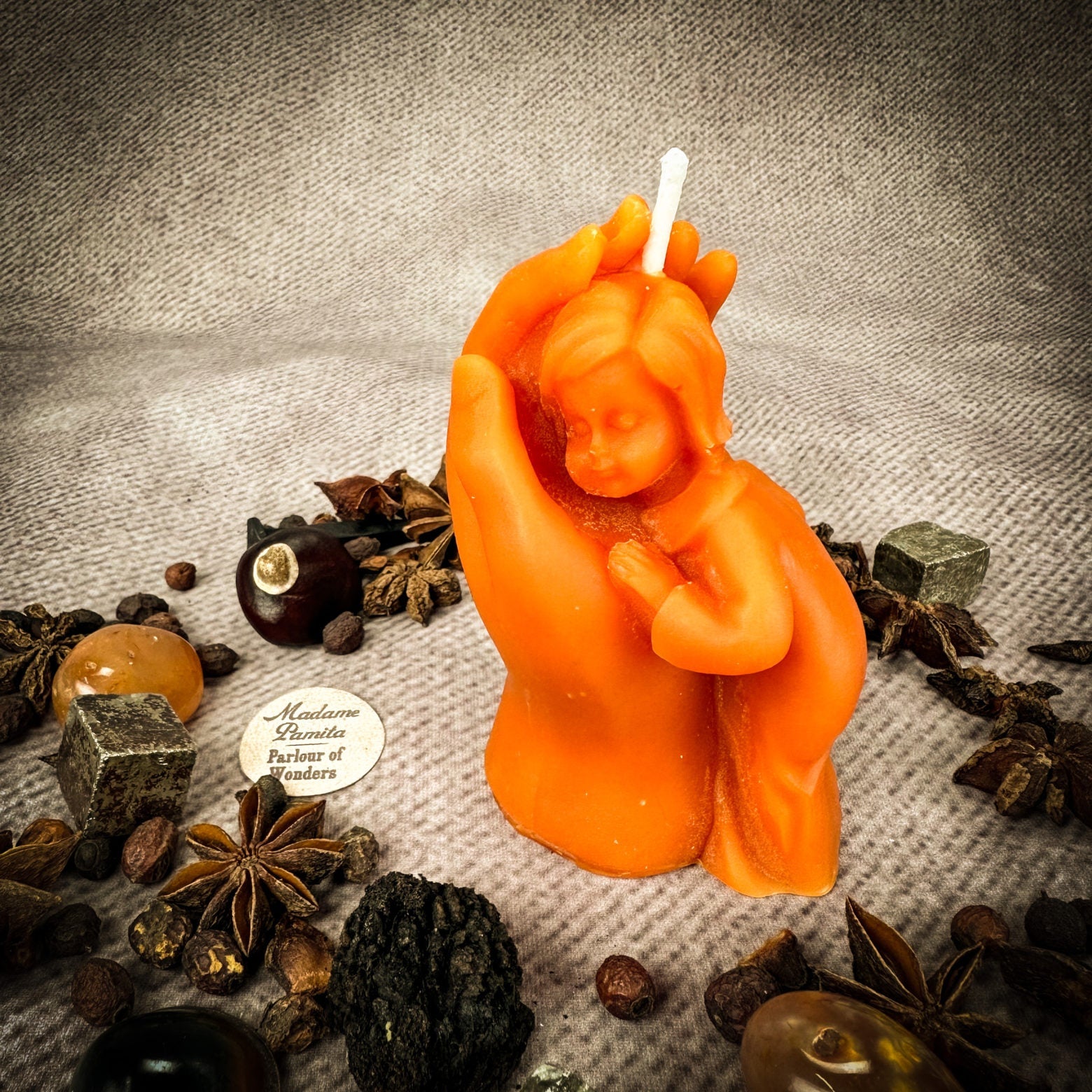 Beeswax Mother and Child Spell Candle - Protection, Fertility & Family Blessing