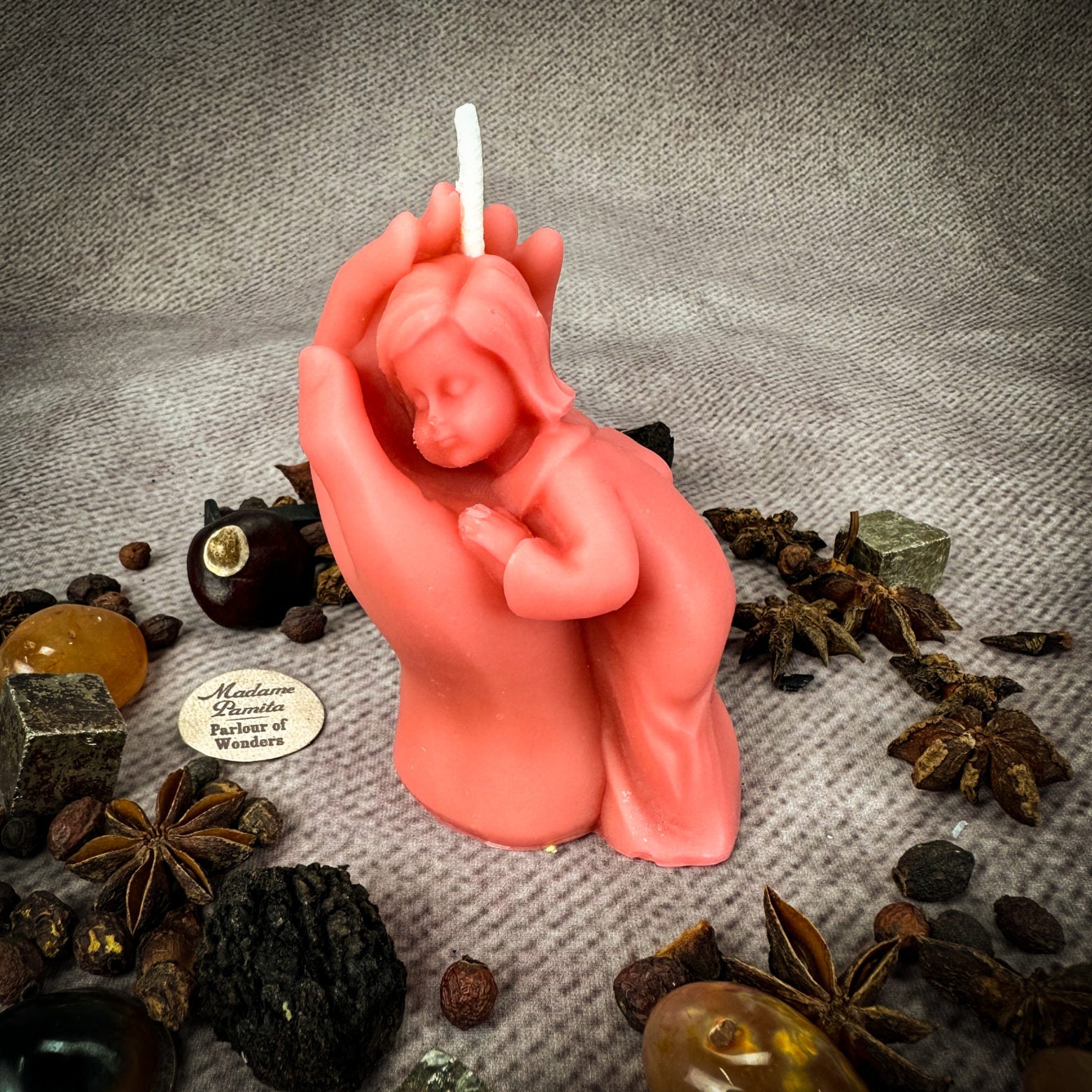 Beeswax Mother and Child Spell Candle - Protection, Fertility & Family Blessing