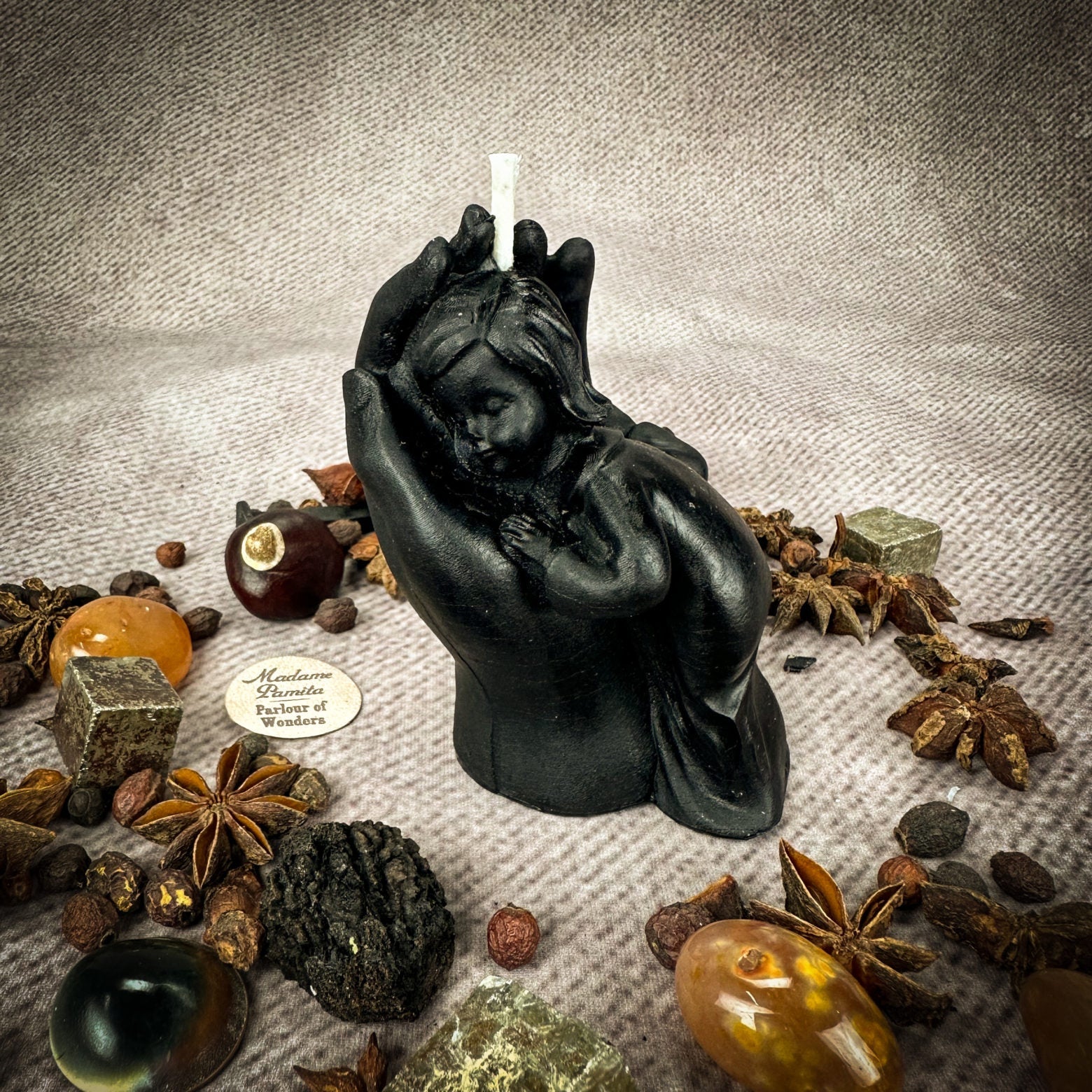 Beeswax Mother and Child Spell Candle - Protection, Fertility & Family Blessing