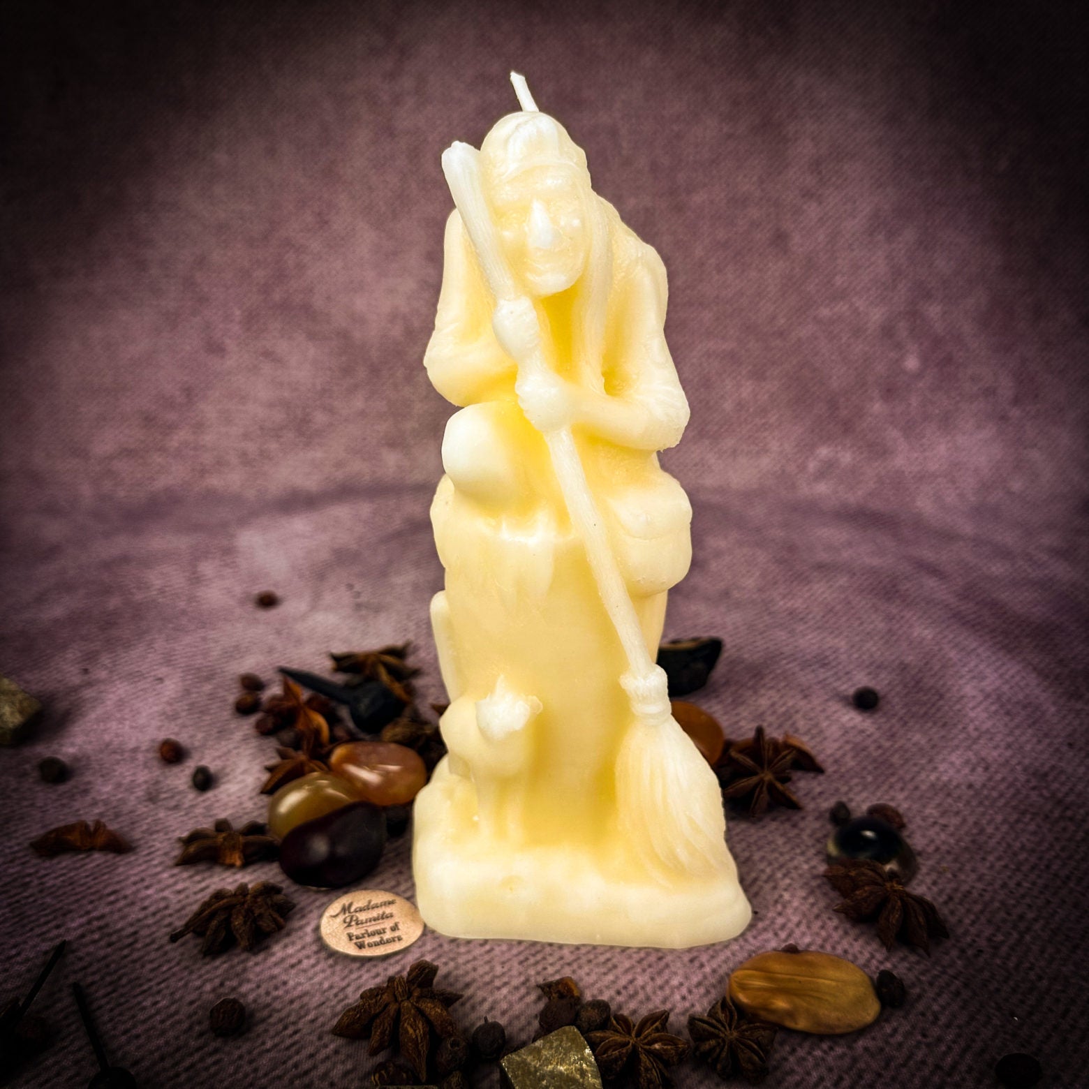 Beeswax Baba Yaga Spell Candle - Wisdom, Protection & Wild Power