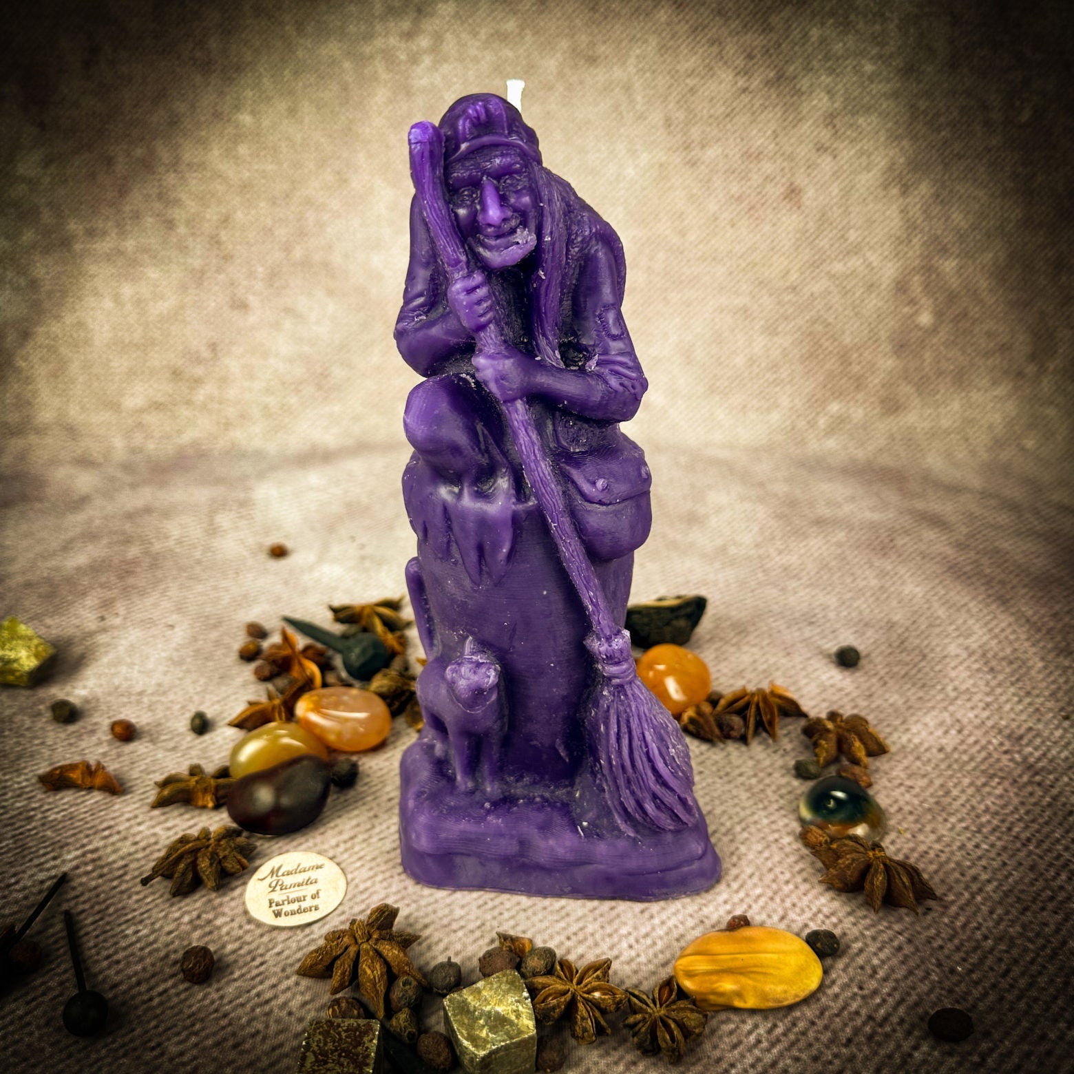 Beeswax Baba Yaga Spell Candle - Wisdom, Protection & Wild Power