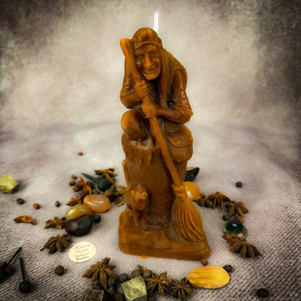 Beeswax Baba Yaga Spell Candle - Wisdom, Protection & Wild Power