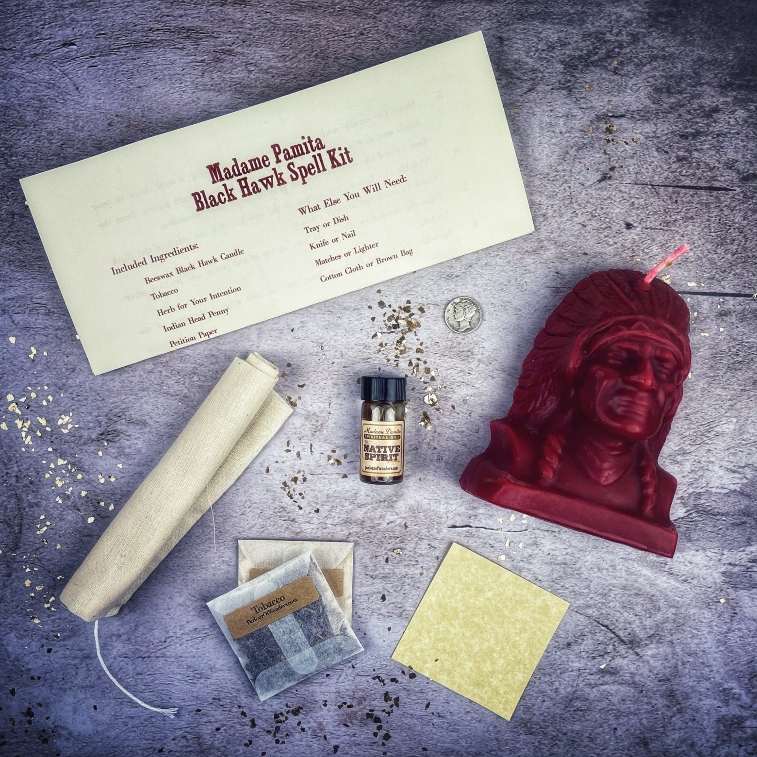 Black Hawk Justice Candle Spell Kit - Spirit Guide & Social Justice Magic