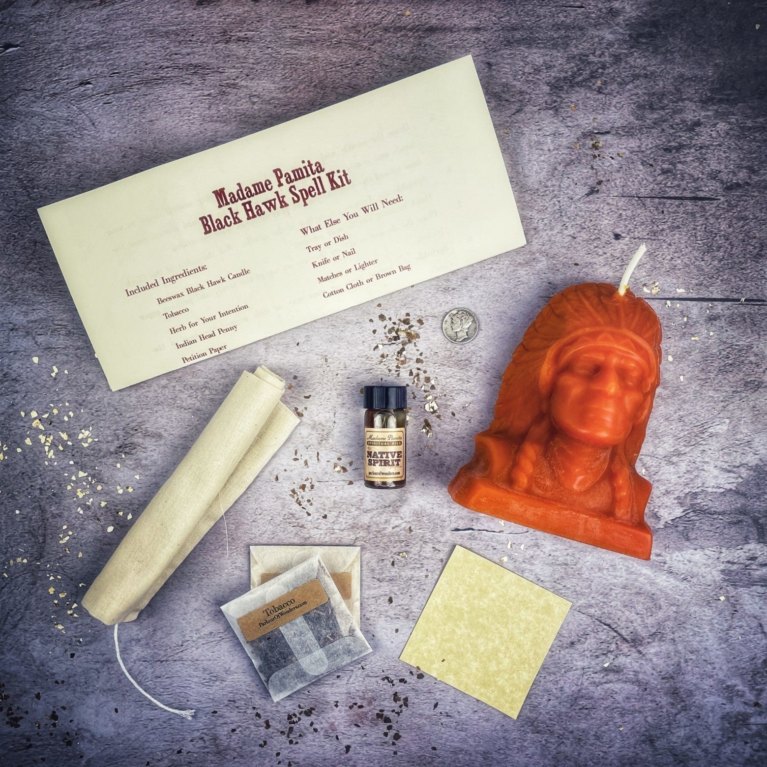 Black Hawk Justice Candle Spell Kit - Spirit Guide & Social Justice Magic