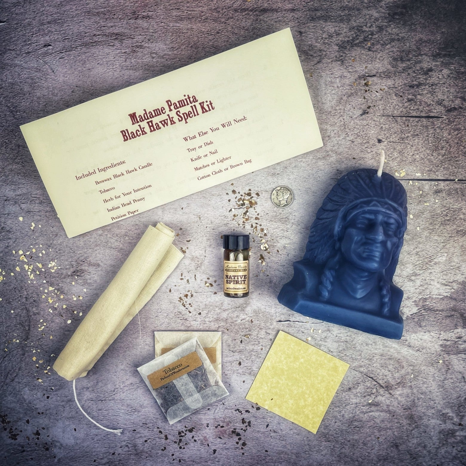 Black Hawk Justice Candle Spell Kit - Spirit Guide & Social Justice Magic