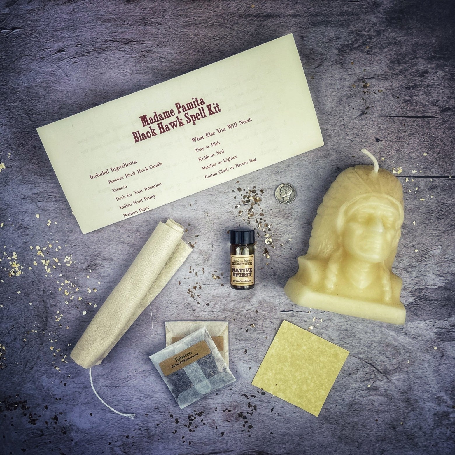 Black Hawk Justice Candle Spell Kit - Spirit Guide & Social Justice Magic