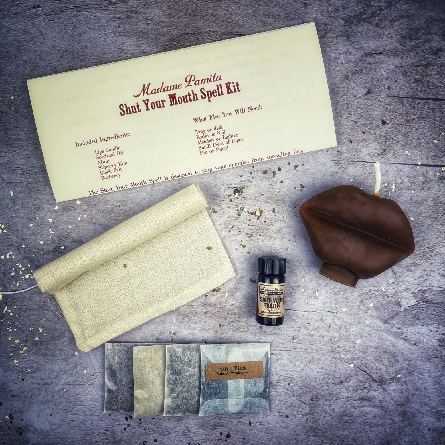 Shut Your Mouth Candle Spell Kit - Stop Gossip & Silence Rumors