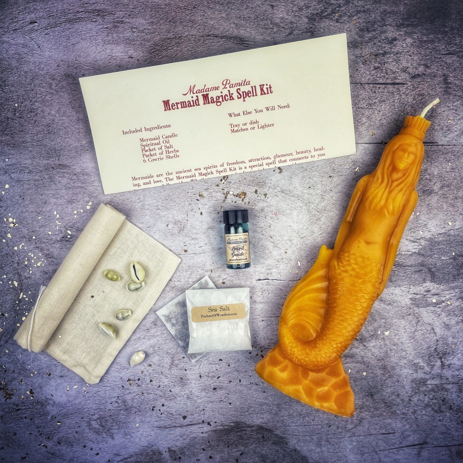 Mermaid Magick Candle Spell Kit - Love, Beauty & Water Goddess Magic