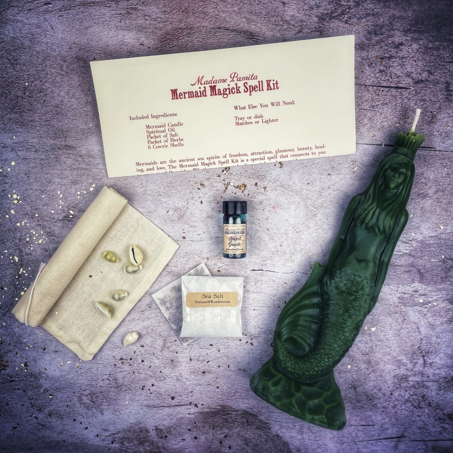 Mermaid Magick Candle Spell Kit - Love, Beauty & Water Goddess Magic