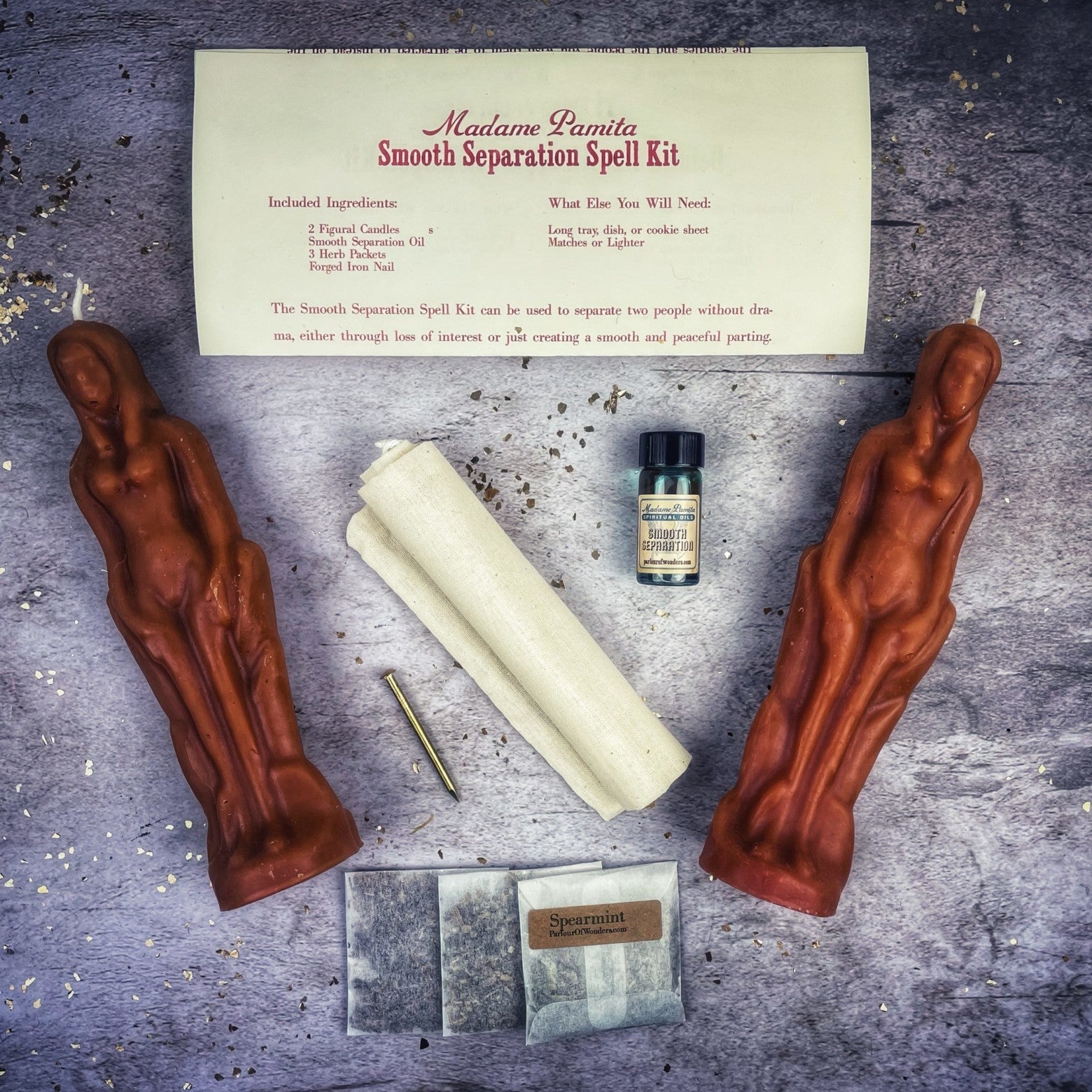 Smooth Separation Candle Spell Kit - Female/Female | Peaceful Parting